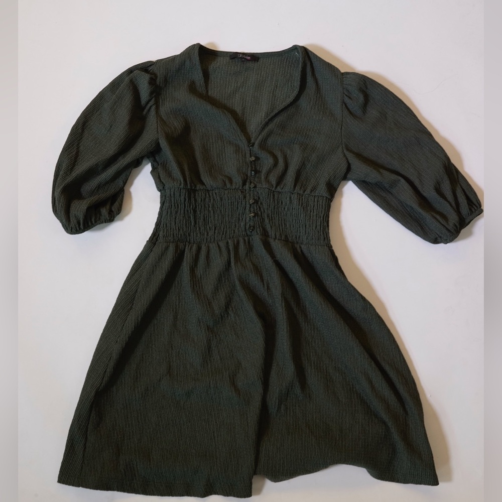 Chic Dark Green Long Sleeve Dress